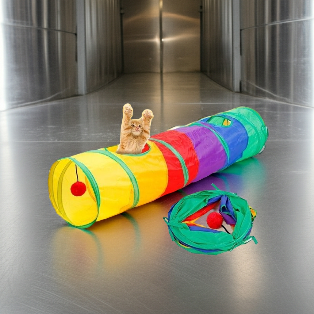 Färgglad kattunnel