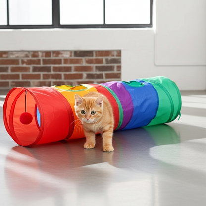Färgglad kattunnel